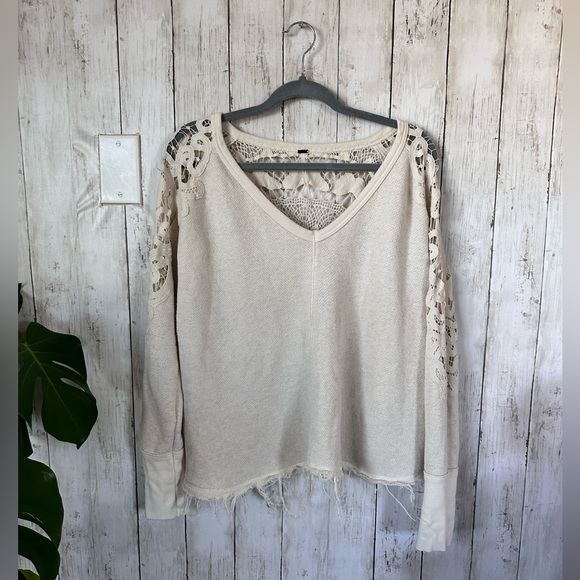 Free People Sweaters - Free People S P size, oversized crochet sweater with a see through back.